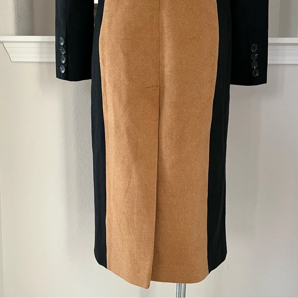 NEW Avec Les Filles ColorBlock Trench Coat, Black Red Camel Size S Retail ~ $500 - Picture 9 of 17